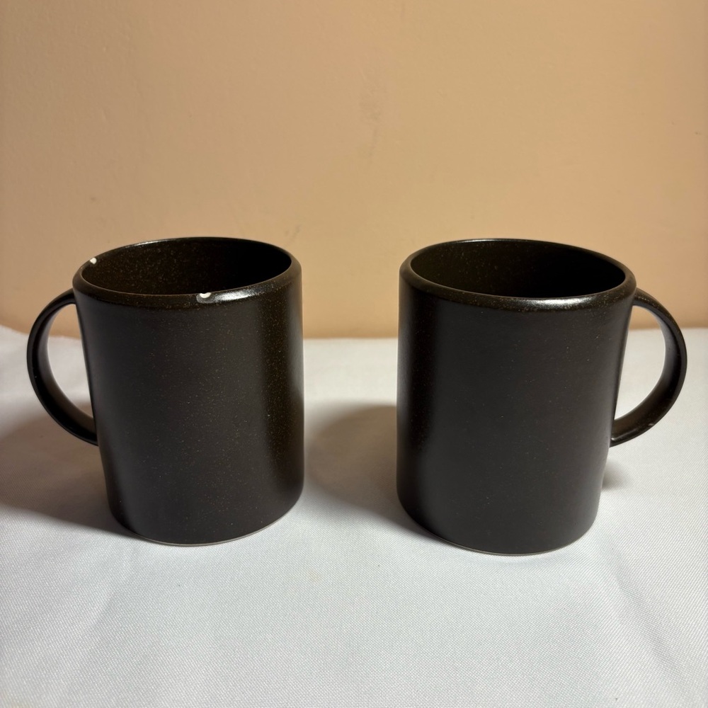 2 Calvin Klein The Khaki Collection Mug 12oz Cargo Brown Speckled Pottery Cup